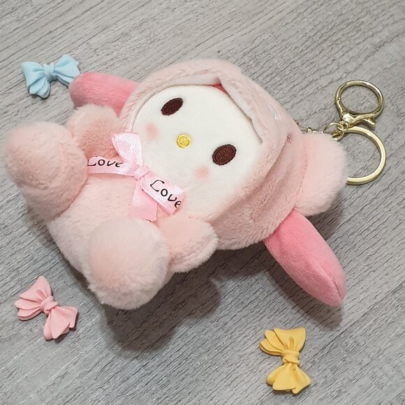 Sanrio Hello Kitty Key Chain Key Ring Plush Girl Handbag Pendant Accessory Gift - Picture 1 of 3